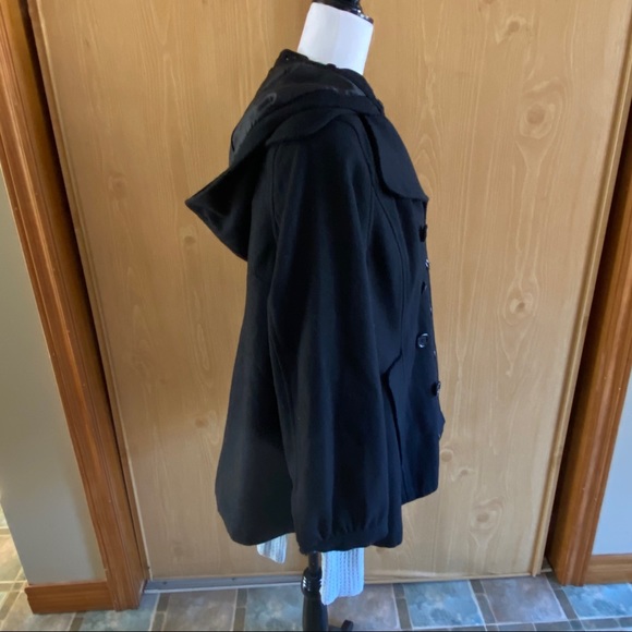 UO Kimchi Blue • Hooded Swing Peacoat Jacket - Picture 6 of 9